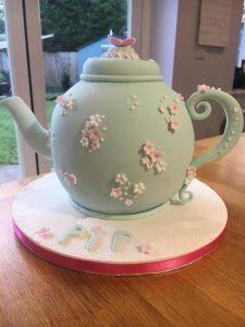Teapot sculpted Birthday Cake - made with love by Julie's Cake Company