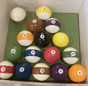 Snooker Ball Cupcake Board - made with love by Julie's Cake Company