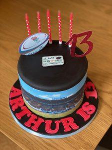 Teenager Rugby 13th Birthday Cake - made with love by Julie's Cake Company