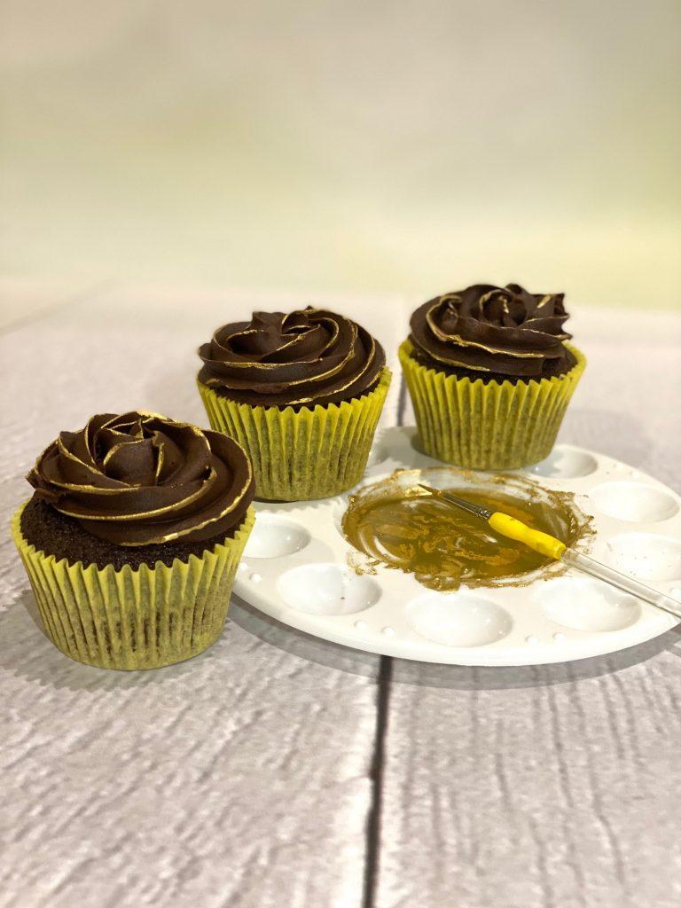 Gold Topped Cup Cakes - made with love by Julie's Cake Company