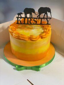 Elephant Birthday Cake - made with love by Julie's Cake Company