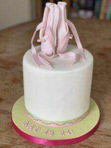 Pink Ballet Shoes Birthday Cake - made with love by Julie's Cake Company