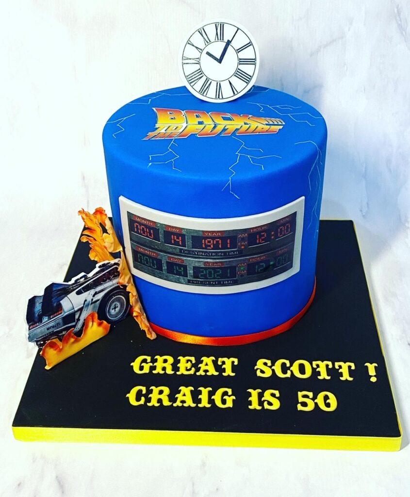 Back to the future cake, 50th birthday cake, mens birthday cake