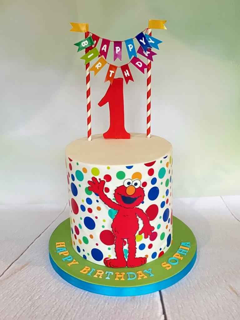 Elmo cake, first birthday cake, childrens birthday cake