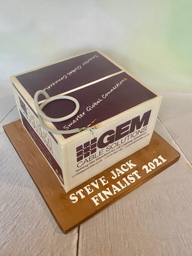 Bespoke square corporate cake, made by Julies Cake Company St Albans